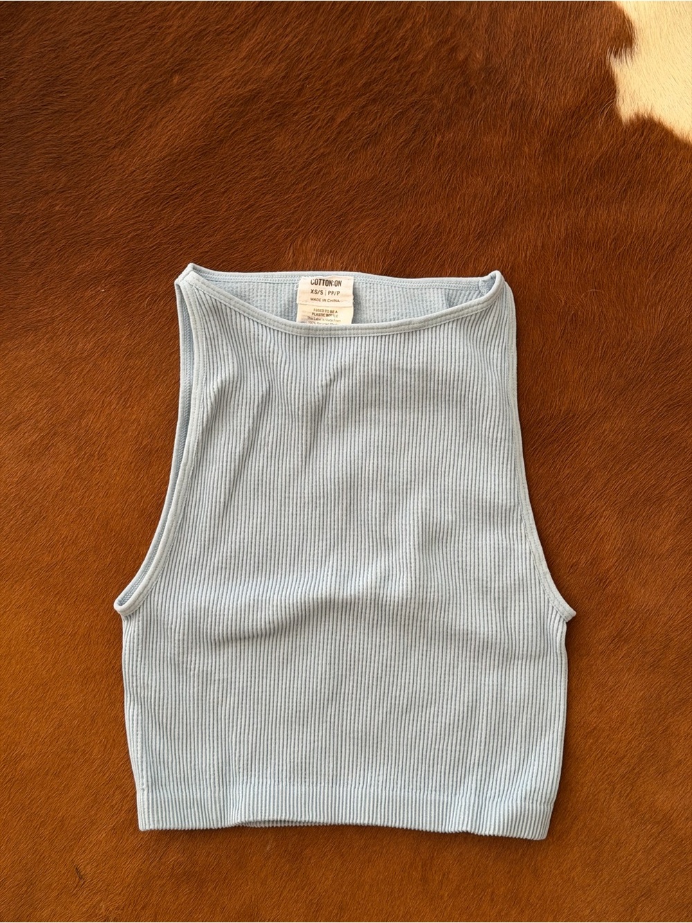 Cotton On blue ribbed crop tank size XS/S